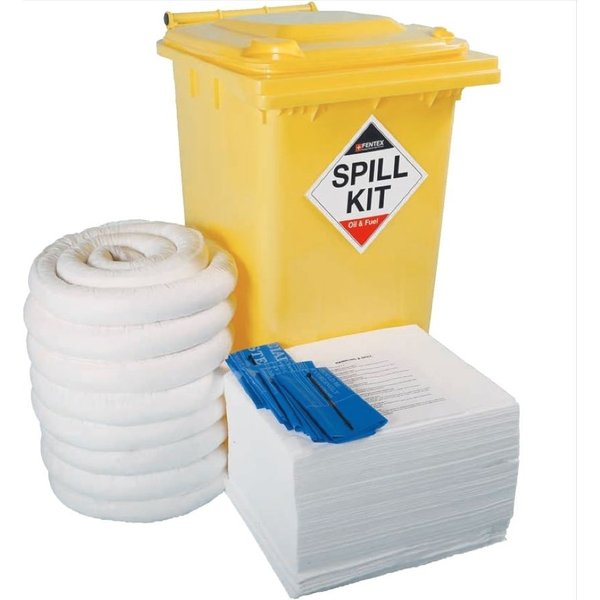 Fentex 240 Litre Oil & Fuel Spill Kit With Yellow Bin
