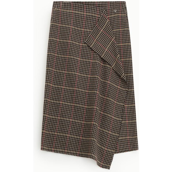 Jupe Mi-Longue Taille Haute Motif Pied-De-Poule-image