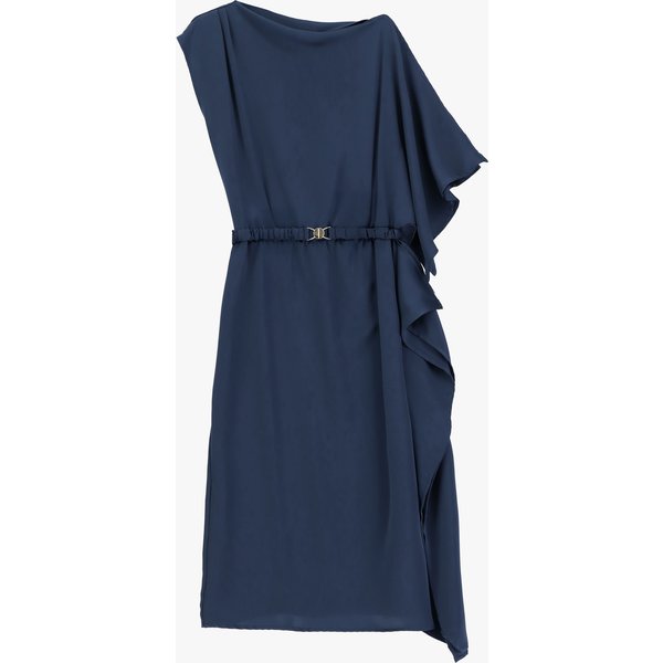 Robe Midi Sans Manches Avec Ceinture FroncéE-image