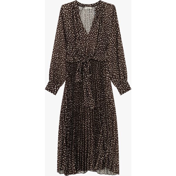 Robe Midi ImpriméE à Ceinture Et Manches Longues-image