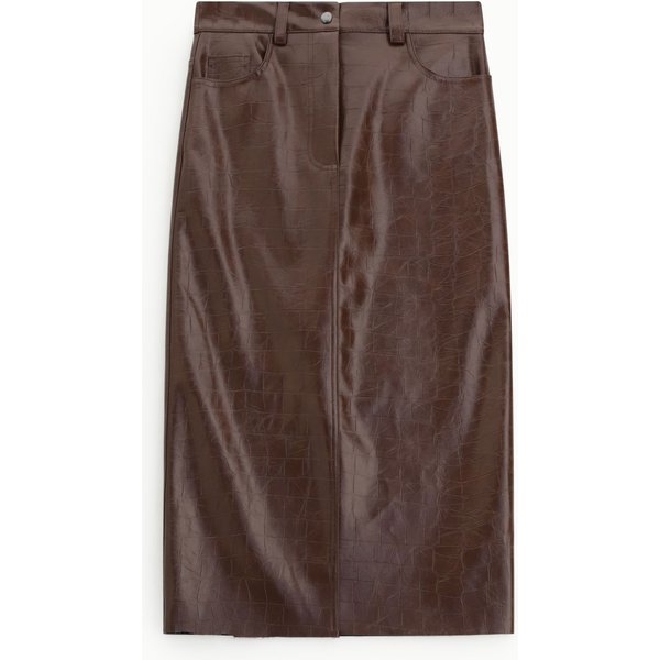Jupe Midi Taille Haute Motif Crocodile-image