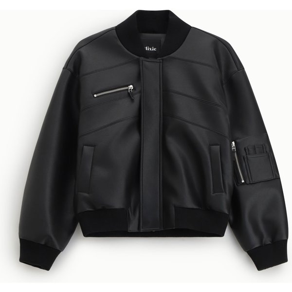 Bomber Avec Poches ZippéEs Et Poignets CôTeléS-image