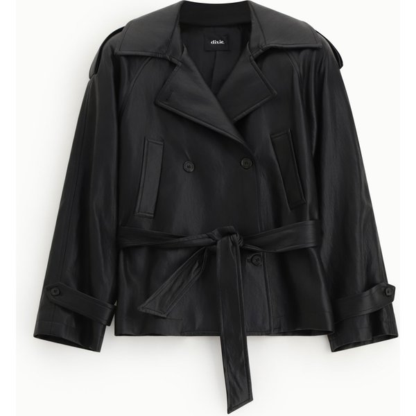 Trench Coat Court à Ceinture Et Revers-image