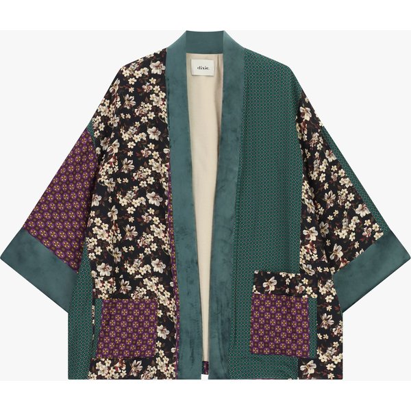 Manteau Duster Patchwork à Motifs Floraux Et GéOméTriques-image