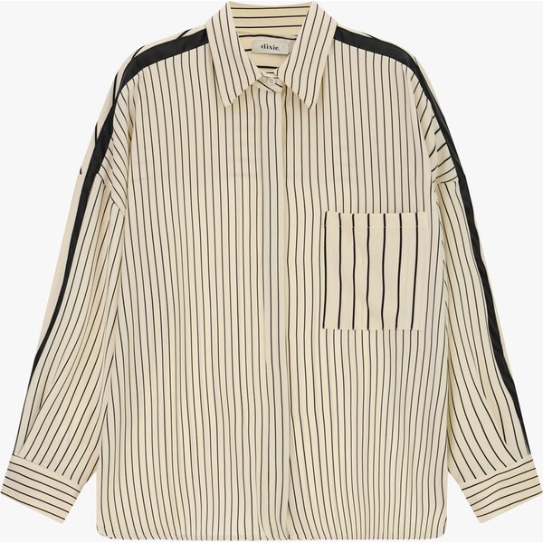 Chemise à Rayures Avec Poche Et éPaules ContrastéEs-image