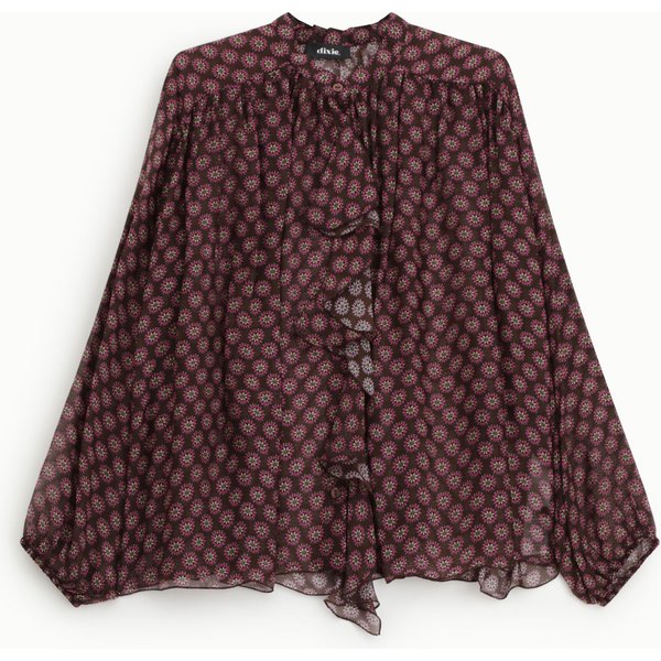Blouse Ample Imprimé Floral à Volant Devant-image