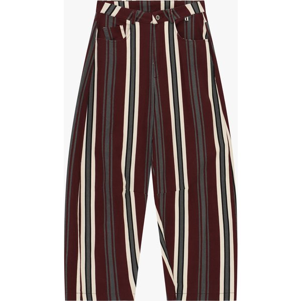 Pantalon Palazzo Rayé Taille Haute Poches-image