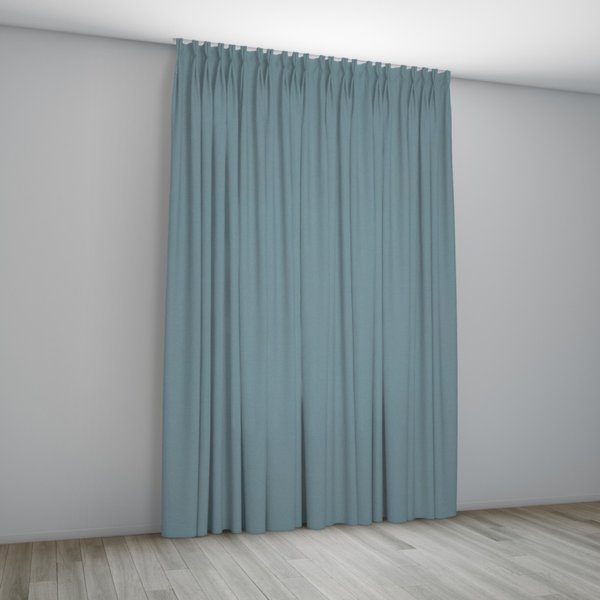 Overgordijn Parijs oud blauw Coupage