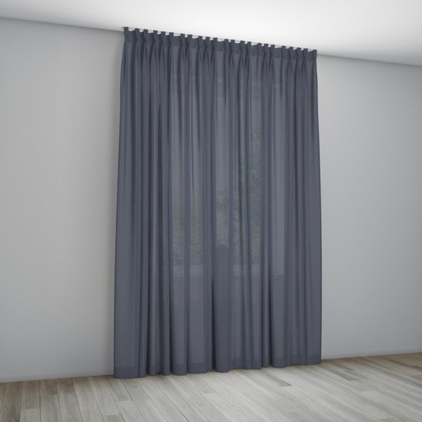 Overgordijn Athene Donkerblauw Coupage