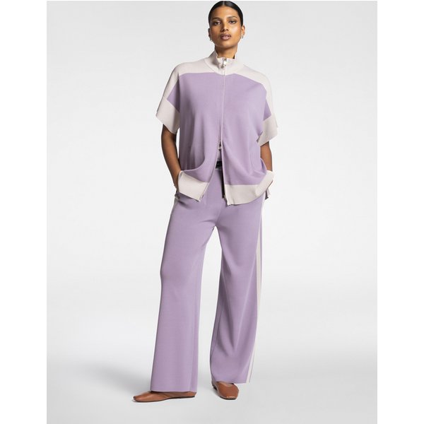 Elena Mirò - Pantaloni Palazzo Misto Viscosa Donna, Viola Taglia: Xxl (56 It)-image