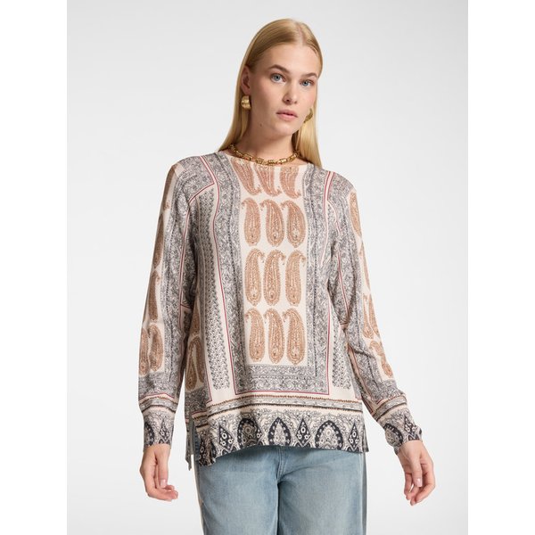 Elena Mirò - Maglia Girocollo Stampata Donna, Nero Taglia: M (46-48 It)-image