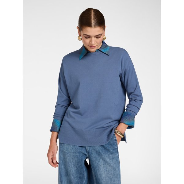 Elena Mirò - Maglia Girocollo In Viscosa Donna, Azzurro Taglia: S (44 It)-image