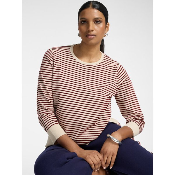 Elena Mirò - Maglia A Righe Misto Viscosa Donna, Bordeaux Taglia: XL (52-54 It)-image