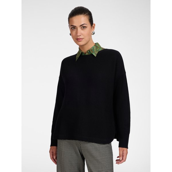 Elena Mirò - Maglia In Pura Lana Scollo Barchetta Donna, Nero Taglia: XXL (56 It)-image