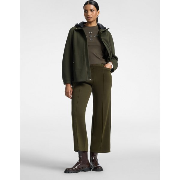 Elena Mirò - Pantaloni Cropped In Scuba Donna, Verde Militare Taglia: XS (42 It)-image