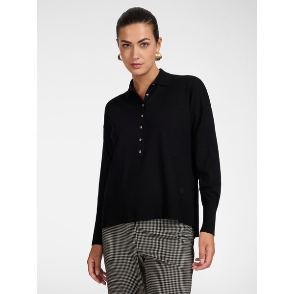 Elena Mirò - Maglia Polo In Viscosa Con Bottoni Gioiello Donna, Taglia: XXL (56 It)-image