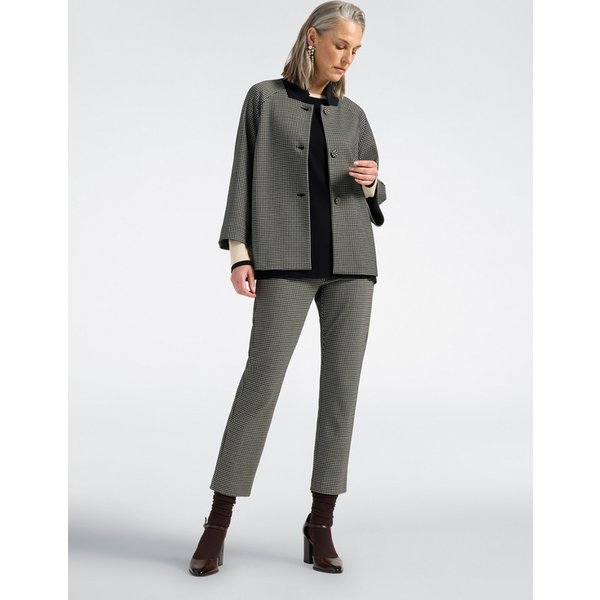 Elena Mirò - Pantaloni Slim Jacquard Cropped Donna, Nero Taglia: XL (52-54 It)-image