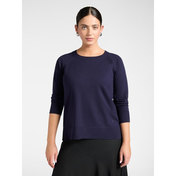 Elena Mirò - Maglia Girocollo In Viscosa Donna, Blu Taglia: 3XL (58 It)-image