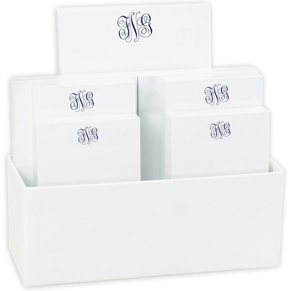 Delavan Monogram 7-Tablet Set - White With Linen Holder-image
