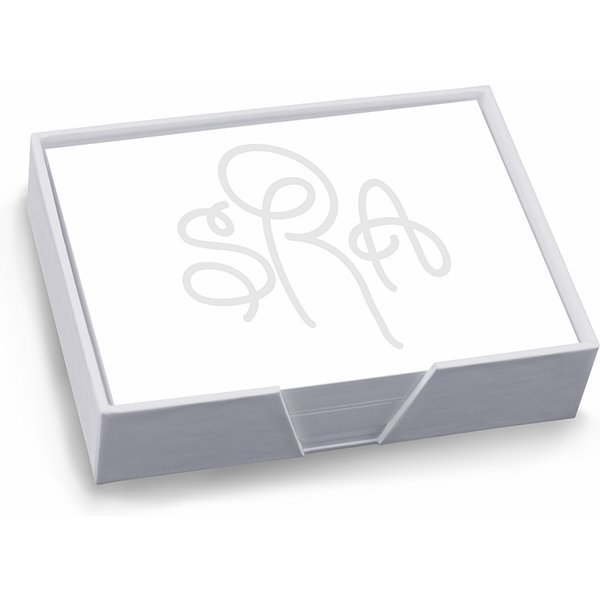 Henley Watercolor Monogram Agenda - White With Holder-image