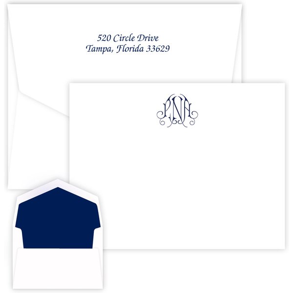 Victoria Monogram Card - Raised Ink-image