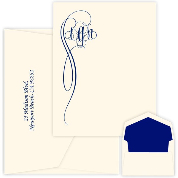 Fiona Monogram Apex Card - Raised Ink-image