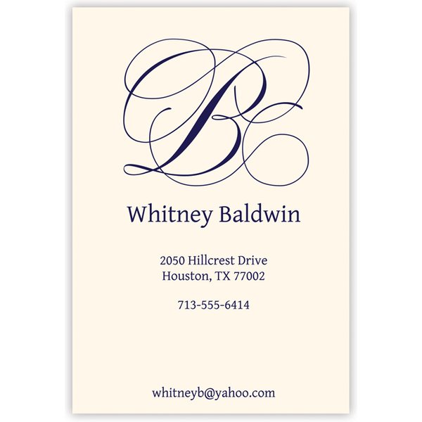 Flourish Calling Card - Raised Ink