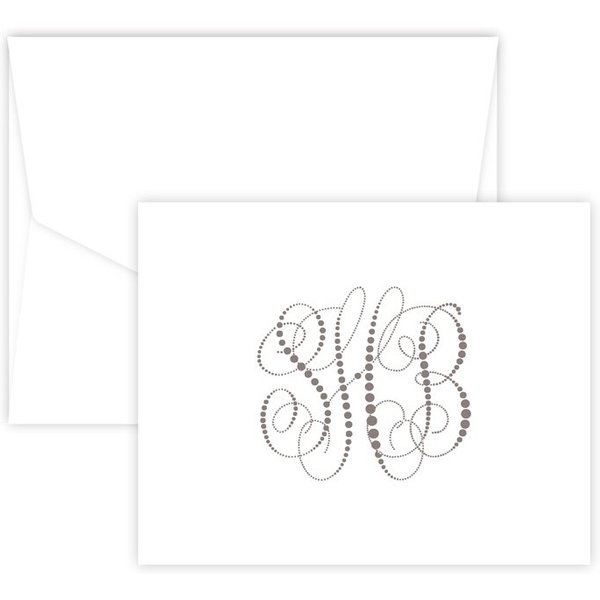 Pearl String Monogram Note - Digital Print - Fairfax Stationery-image