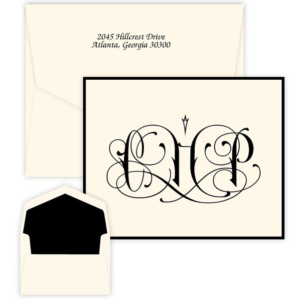 Santana Monogram Note - Raised Ink