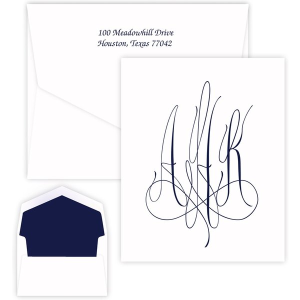Roberta Monogram Note - Raised Ink-image