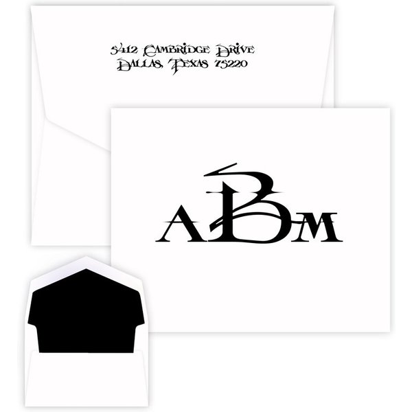 Sand Monogram Note - Raised Ink-image
