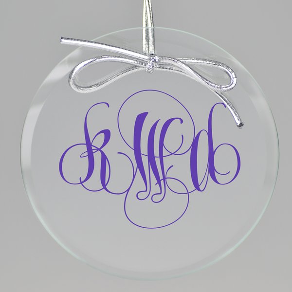 Firenze Monogram Printed Ornament - Circle-image