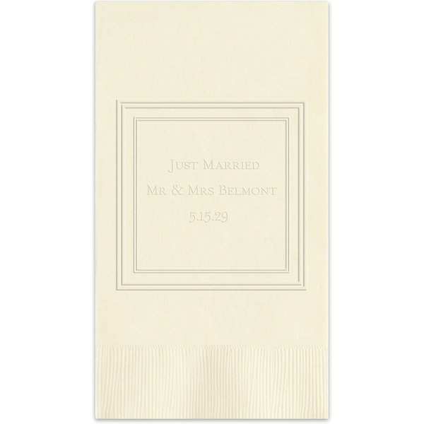 Silver Leaf Framed Guest Towel - Embossed-image