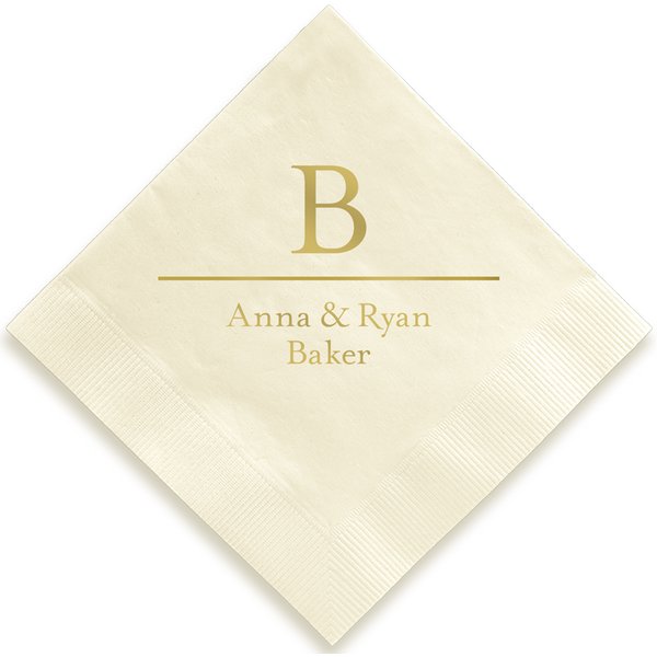 Initial And Name Napkin - Foil-Pressed-image