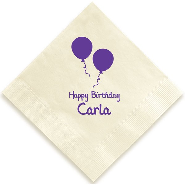 Birthday Balloons Napkin - Foil-Pressed-image