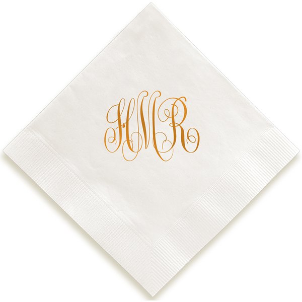 Delavan Monogram Napkin - Foil-Pressed-image