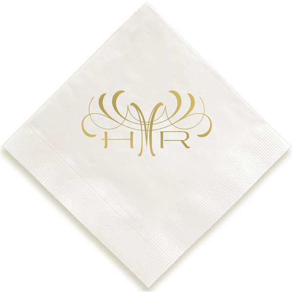 Eminent Monogram Napkin - Foil-Pressed-image