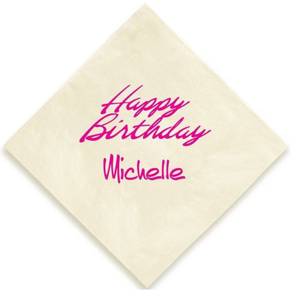 Happy Birthday Luxury Napkin - Full-Color Printed-image