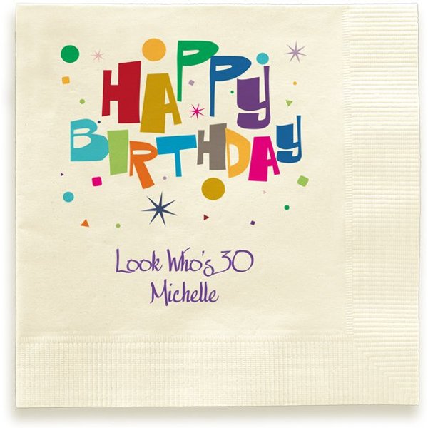 Happy Birthday Celebration Napkin - Printed-image