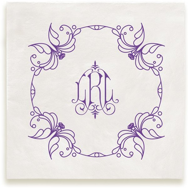 Lily Monogram Luxury Napkin - Full-Color Printed-image