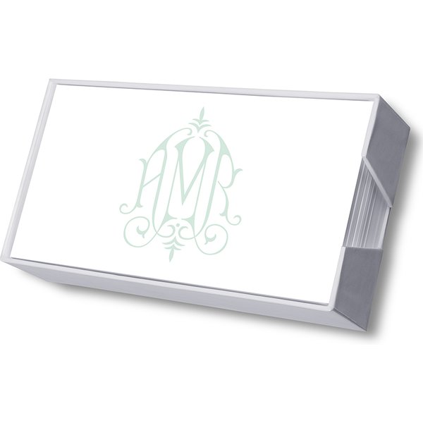 Henley Watercolor Monogram List - White With Holder-image