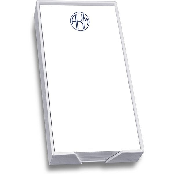 Delavan Monogram Mini List - White With Holder-image