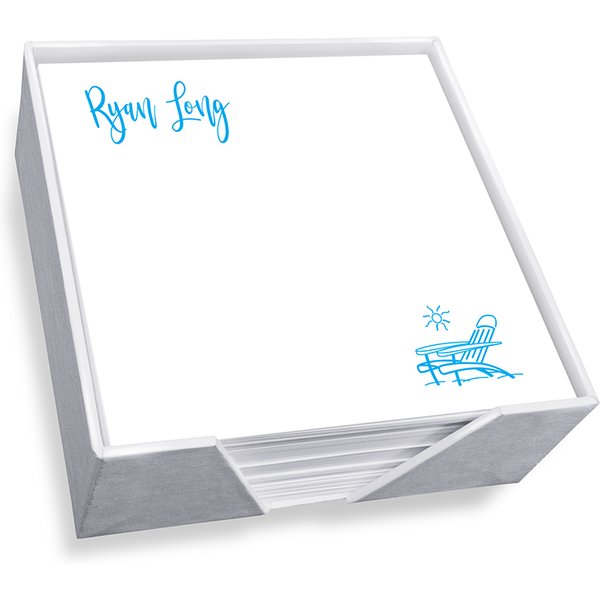 Tropical Breeze Memo Square - White With Holder-image