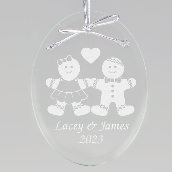 Gingerbread Couple Keepsake Ornament - Oval-image