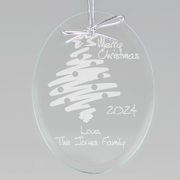 Merry Christmas Tree Keepsake Ornament - Oval-image