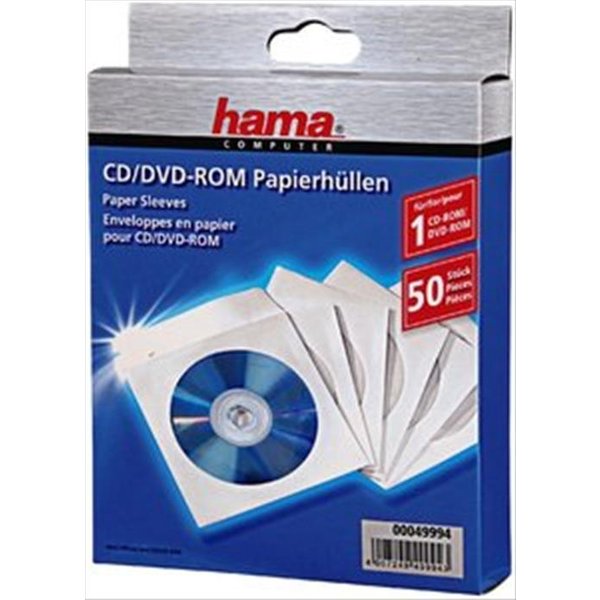 Hama - 50 Bustine Per Cd/dvd-bianco-image