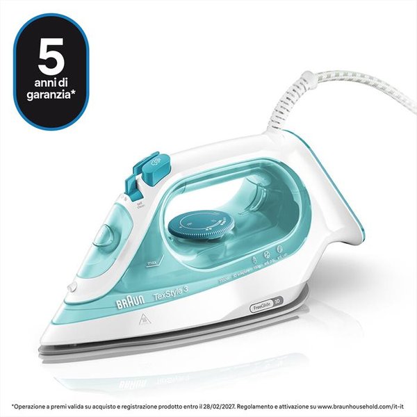 Braun - Ferro A Vapore Texstyle 3 Si3041Gr-Bianco/Verde-image