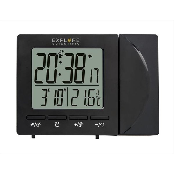 Explore Scientific - Rdp1001 Orologio Radiocontrollato Con Proiezione-Black-image