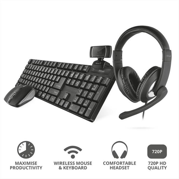Trust - Qoby 4 In 1 Home Office Bundle It-Black-image