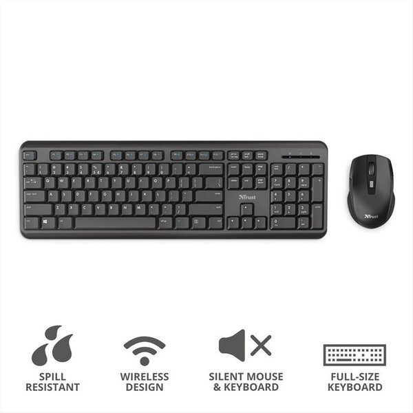 Trust - Ody Wireless Keyboard & Mouse It-Black-image